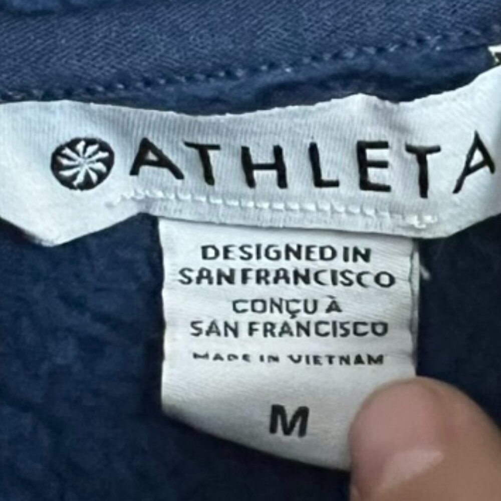 Athleta Cozy Karma Asymmetrical Pullover Enchanted Blue sweater - Picture 7 of 7